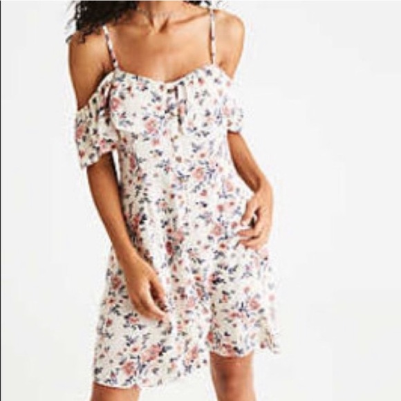 American Eagle Outfitters Dresses & Skirts - American Eagle | Floral Cold Shoulder Mini Dress